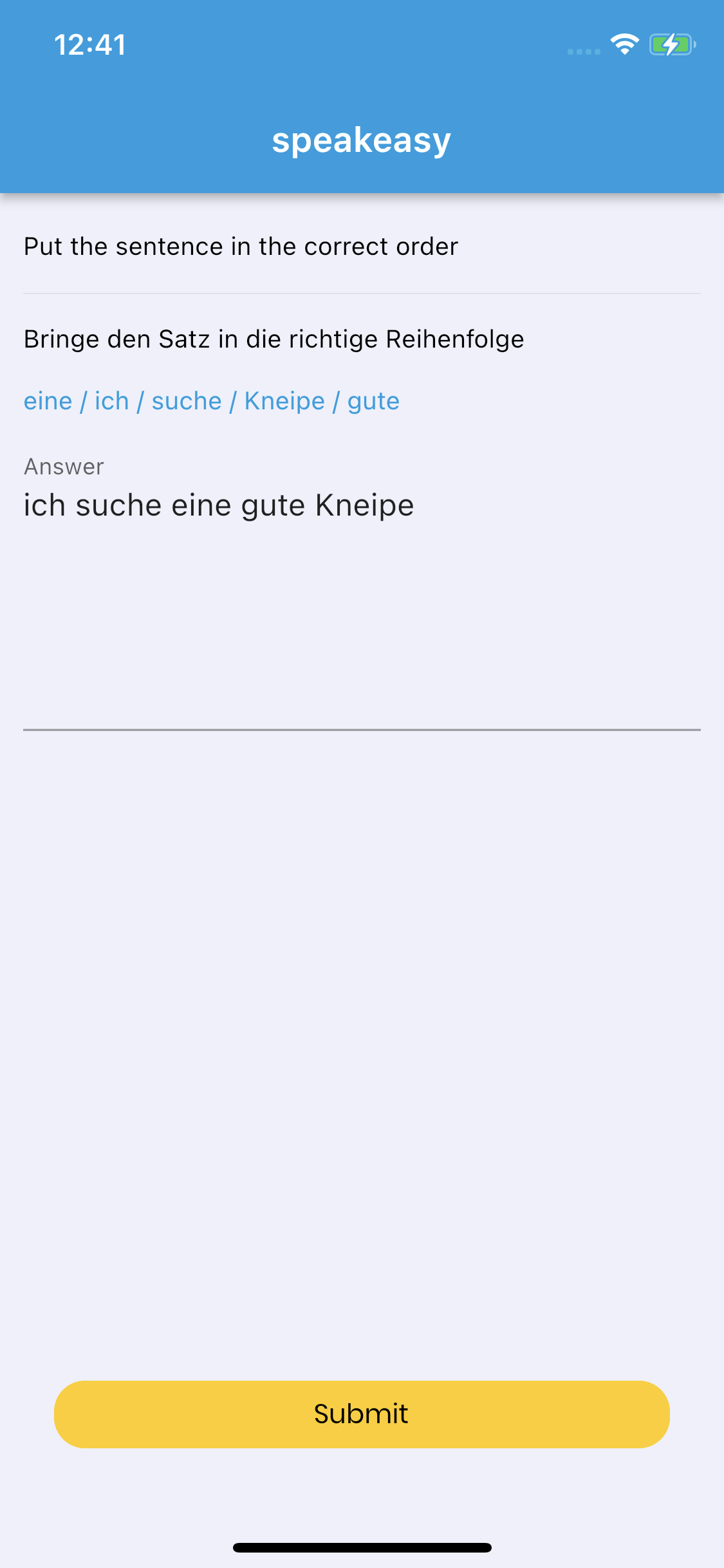 Die speakeasy-Deutschlern-App